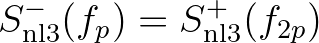 $S^-_{\rm nl3} (f_p) = S^+_{\rm nl3} (f_{2p})$